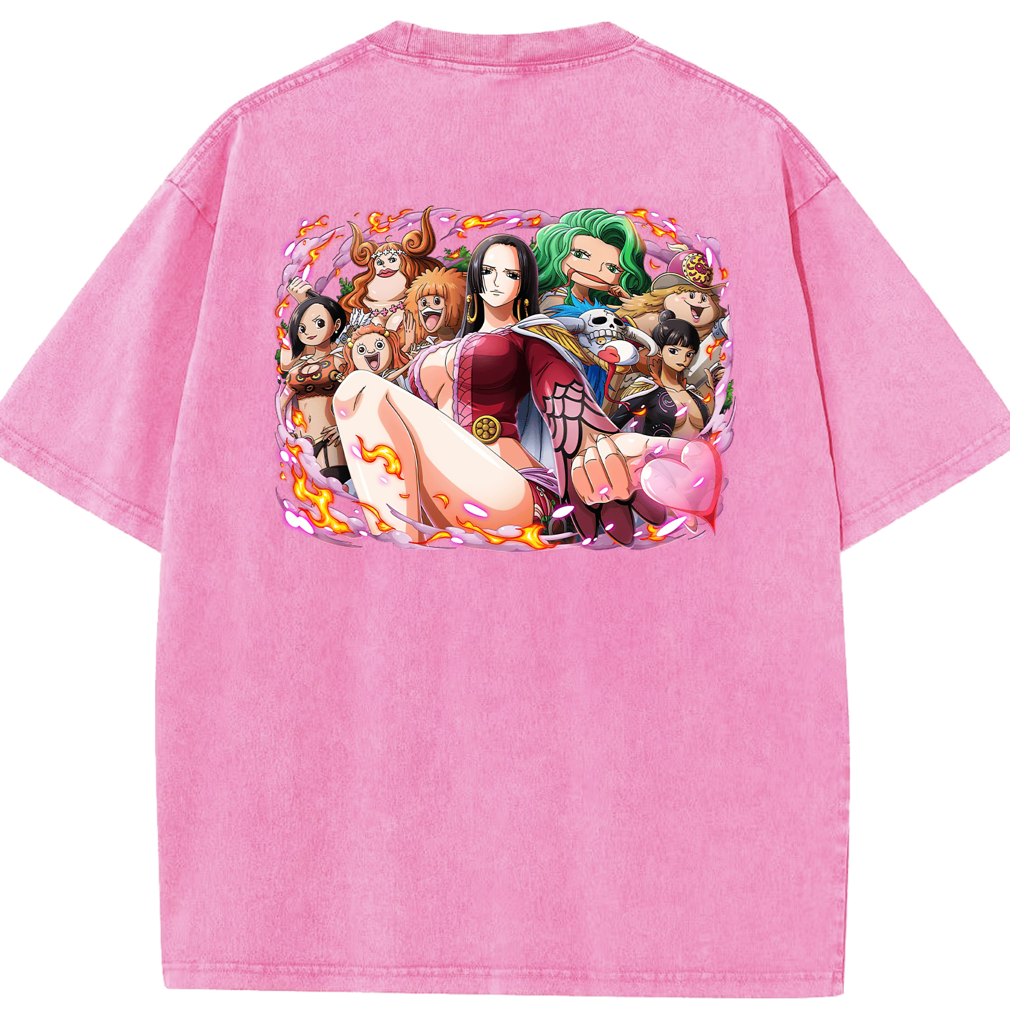 ワンピース ボア・ハンコック ONE PIECE Boa·Hancock 綿100% ヴィンテージ風 半袖Tシャツ（背面プリント）